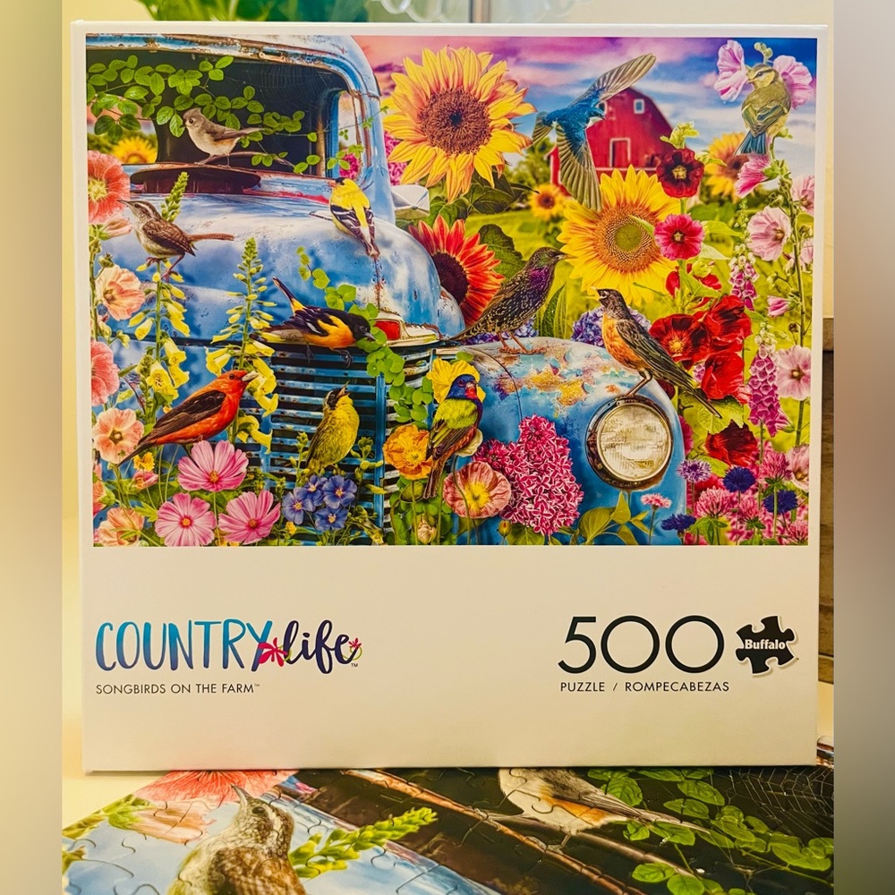 Buffalo Games Country Life 500 Piece Jigsaw Puzzle - Birds and Sunflowers